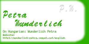 petra wunderlich business card